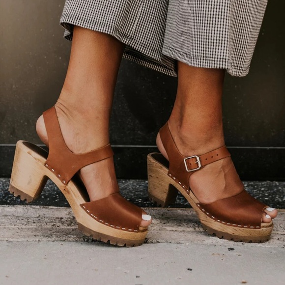 Mia Shoes Shoes - MIA Greta Open Toe Clog Sandals Luggage Brown 38